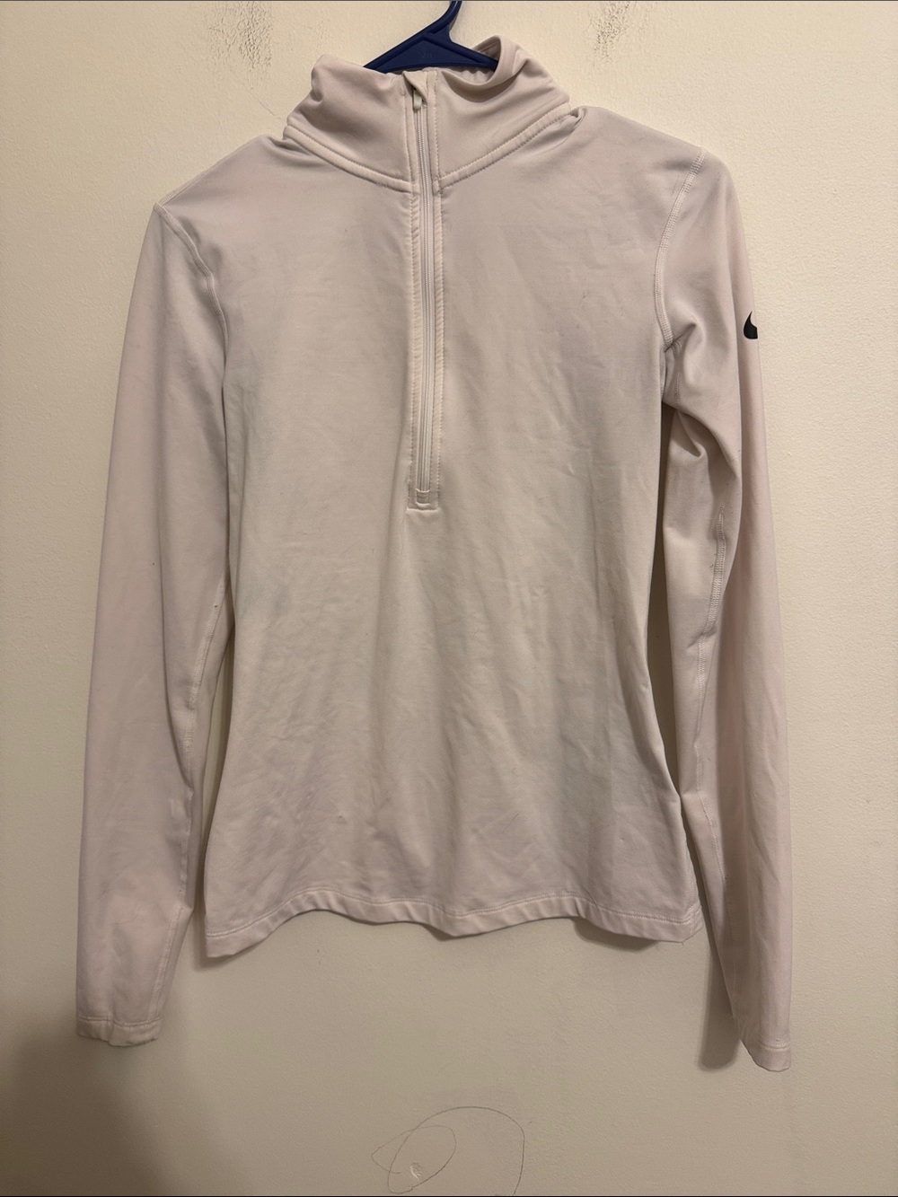 Nike White Long-Sleeve Quarter Zip Pullover
